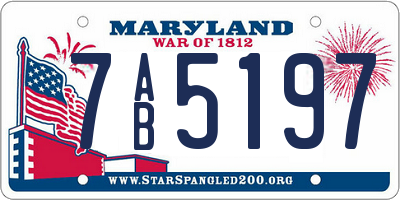 MD license plate 7AB5197