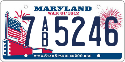 MD license plate 7AB5246