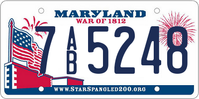 MD license plate 7AB5248