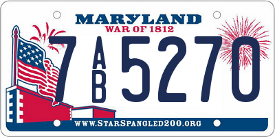MD license plate 7AB5270