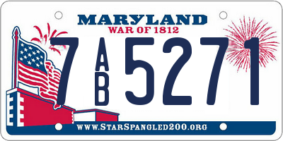 MD license plate 7AB5271