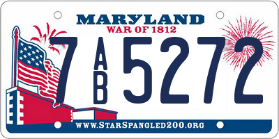 MD license plate 7AB5272