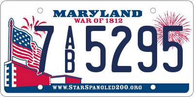 MD license plate 7AB5295