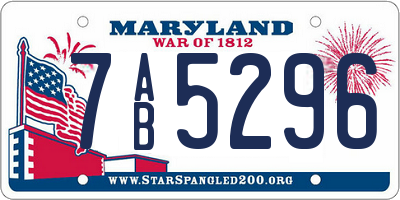 MD license plate 7AB5296