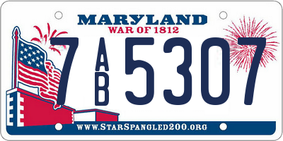 MD license plate 7AB5307