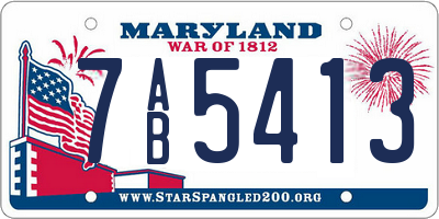 MD license plate 7AB5413