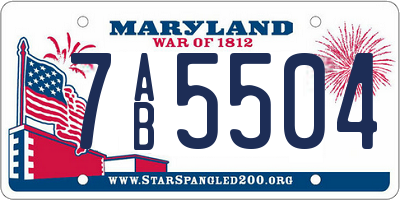 MD license plate 7AB5504