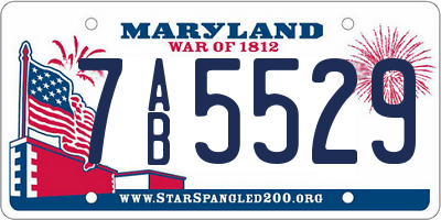 MD license plate 7AB5529