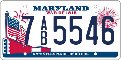 MD license plate 7AB5546