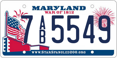 MD license plate 7AB5549