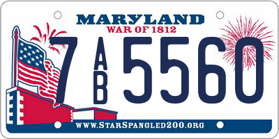 MD license plate 7AB5560