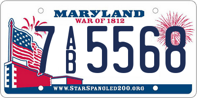 MD license plate 7AB5568