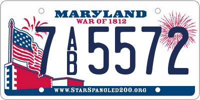 MD license plate 7AB5572