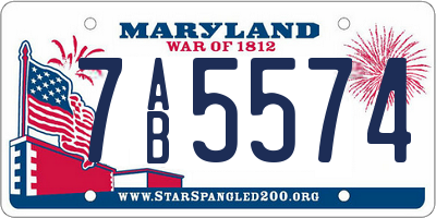 MD license plate 7AB5574