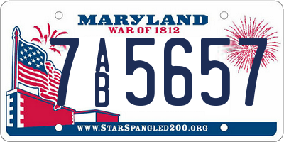 MD license plate 7AB5657