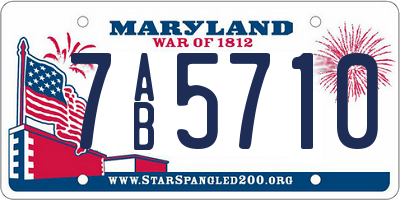 MD license plate 7AB5710