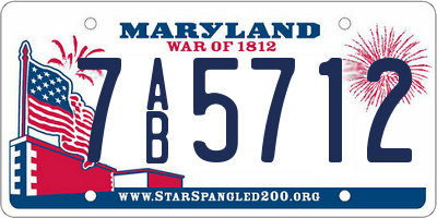 MD license plate 7AB5712