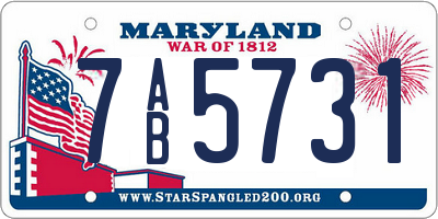MD license plate 7AB5731