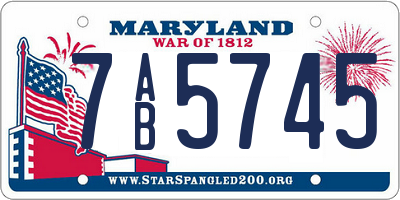 MD license plate 7AB5745