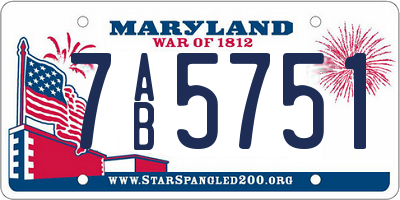 MD license plate 7AB5751