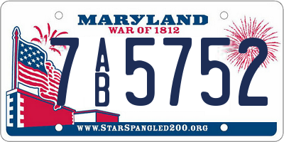 MD license plate 7AB5752