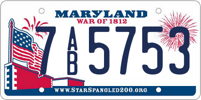 MD license plate 7AB5753