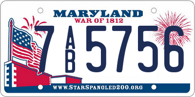 MD license plate 7AB5756