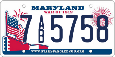 MD license plate 7AB5758