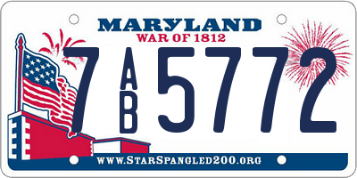 MD license plate 7AB5772