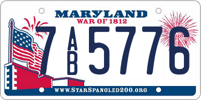 MD license plate 7AB5776