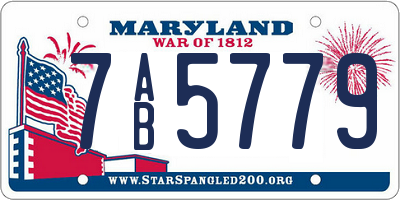 MD license plate 7AB5779