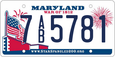 MD license plate 7AB5781