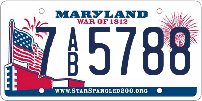 MD license plate 7AB5788