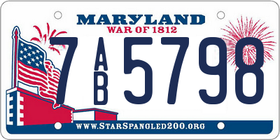 MD license plate 7AB5798