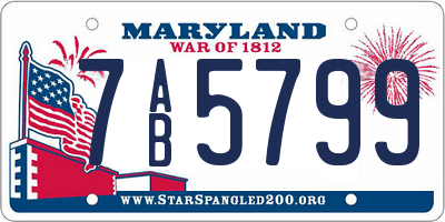 MD license plate 7AB5799
