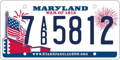 MD license plate 7AB5812