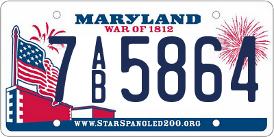 MD license plate 7AB5864