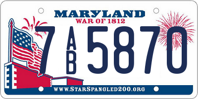 MD license plate 7AB5870