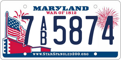 MD license plate 7AB5874