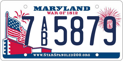 MD license plate 7AB5879