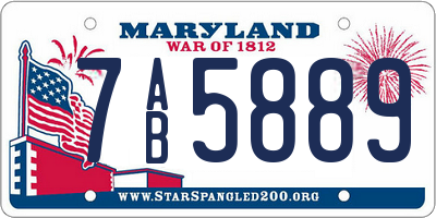 MD license plate 7AB5889