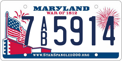 MD license plate 7AB5914
