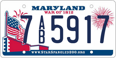 MD license plate 7AB5917