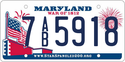 MD license plate 7AB5918