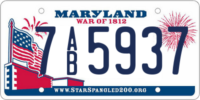 MD license plate 7AB5937