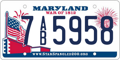 MD license plate 7AB5958