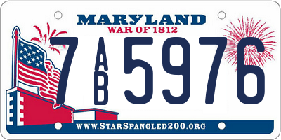 MD license plate 7AB5976