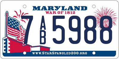 MD license plate 7AB5988