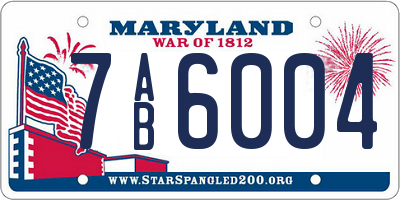 MD license plate 7AB6004