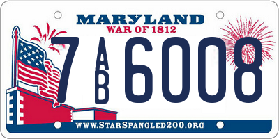 MD license plate 7AB6008